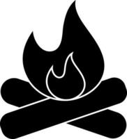 Illustration of bonfire icon in flat style. vector