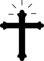 Vector illustration of religion cross glyph icon.