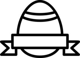 Line art illustration of blank ribbon with easter egg icon. vector