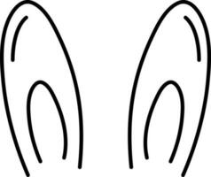 plano ilustración de conejito orejas. vector