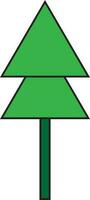 Isolated green tree in flat style. vector