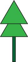 Isolated green tree in flat style. vector