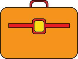 Orange color of toolbox icon in isolated. vector