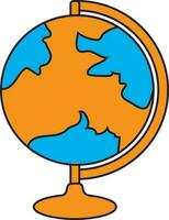 Earth globe icon with stand in illustration. vector