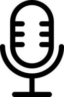 Illustration of microphone flat icon. vector