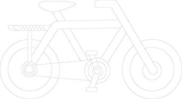 Isolated line art bicycle on white background. vector