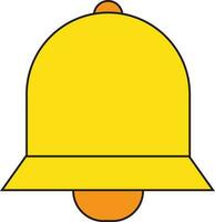 Yellow color of bell icon for school concept. vector
