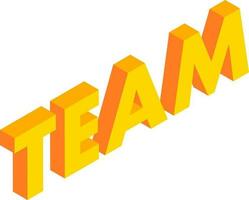 Illustration of 3d text Team in yellow color. vector