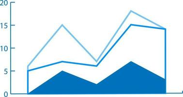 Line graph icon or symbol in blue color. vector