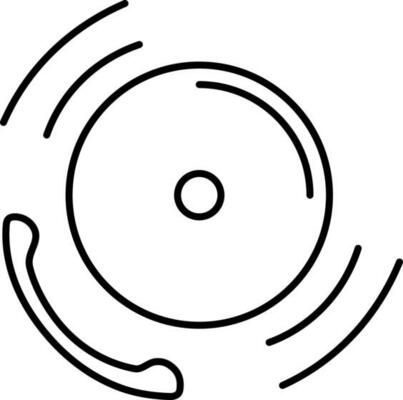 Black line art illustration of phone call icon.