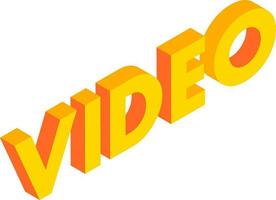 Illustration of Video text in 3D style. vector