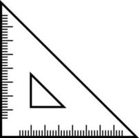 Line art illustration of triangle ruler scale icon. vector