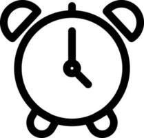 Alarm clock icon in line art. vector