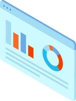 Isometric icon of infographic elements on wep page. vector