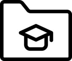 Graduation file folder icon in line art. vector