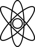 Atomic energy icon made in thin line stroke. vector