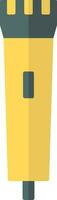 Grey and yellow microphone icon in flat style. vector