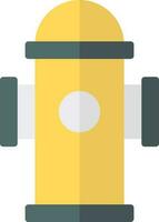 Flat style hydrant icon in yellow and grey color. vector