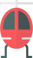 Helicopter icon in red and gray color. vector