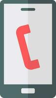 Phone call on smartphone screen icon in red and gray color. vector