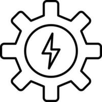 Pictogram of cogwheel with electrical sign. vector