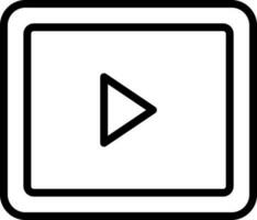 Video play button icon in line art. vector