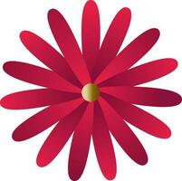 Paper cut flower illustration in red color. vector