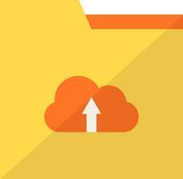 Illustration of cloud uploading folder icon. vector