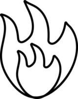 Thin line icon of flame. vector