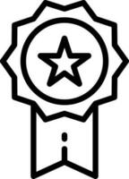 medalla Insignia cinta icono en Delgado línea Arte. vector