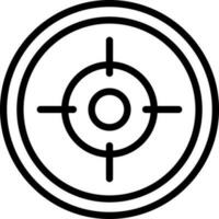 Target icon in black line art. vector