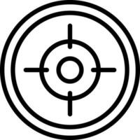 Target icon in black line art. vector