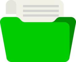 File folder icon in white and green color. vector