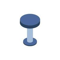 Blue stool on white background. vector