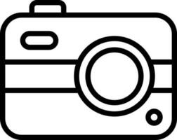 Line art illustration of digital camera icon. vector