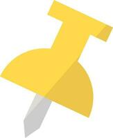 amarillo chincheta icono en blanco antecedentes. vector