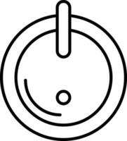 Line art stroke icon of electric button. vector