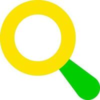 Search or magnifying glass icon in green and yellow color. vector