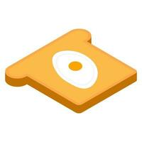 Egg bread icon in 3d style. vector