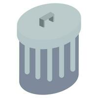 Vector illustration of trash isometric element.