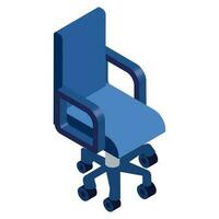 Office chair element in isometric style. vector