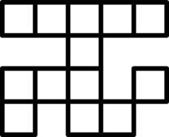 Block puzzle game icon in thin line art. vector