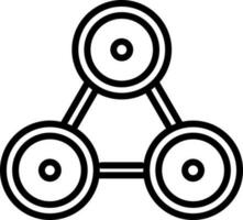 Fidget spinner icon in line art. vector