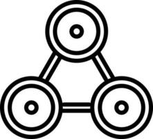 Fidget spinner icon in line art. vector