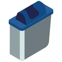 Flat illustration of garbage or bin isometric element. vector