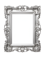 argent Cadre fleuri réaliste clipart ai généré png