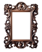 Holz Rahmen aufwendig realistisch Clip Art ai generiert png