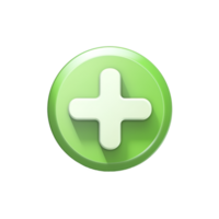 verde positivo más icono botón clipart ai generado png