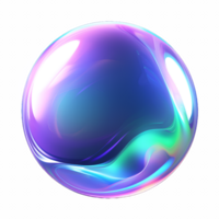 iridescent bulle gemme 3d autocollant clipart ai généré png