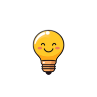 Cute Light Bulb Idea Icon Sticker Clipart png